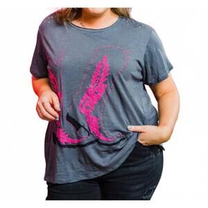 NEW LAYERZ CLOTHING miranda's boots short sleeve tee in grey